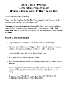 Area Code of Practice Confocal microscopy room (Philip Ullmann wing, 1