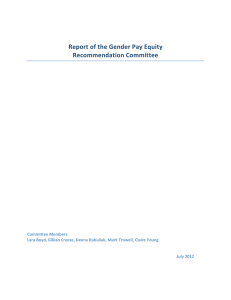Report of the Gender Pay Equity   Recommendation Committee 