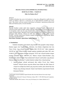 MOZAIK Vol.1 No. 1, Juli 2006 ISSN 1907-6126 HUBUNGAN INDIA – PAKISTAN