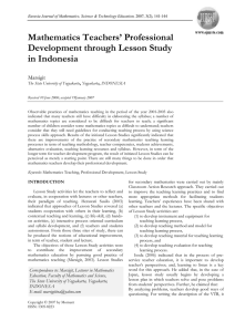 Mathematics Teachers’ Professional Development through Lesson Study in Indonesia