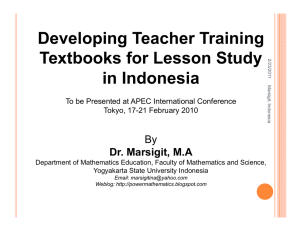 Developing Teacher Training Textbooks for Lesson Study in Indonesia