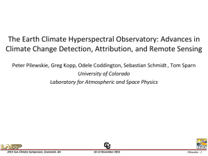 The Earth Climate Hyperspectral Observatory: Advances in