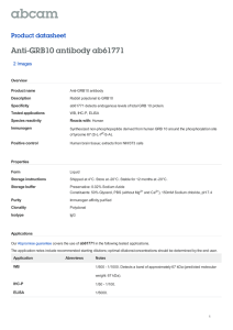 Anti-GRB10 antibody ab61771 Product datasheet 2 Images Overview