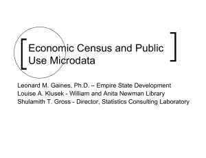 Economic Census and Public Use Microdata