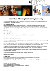 Masterclass: Advancing Practice in Hypermobility