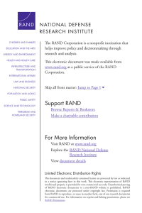 The RAND Corporation is a nonprofit institution that research and analysis.