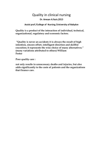 Quality in clinical nursing