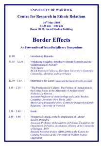 Border Effects Centre for Research in Ethnic Relations UNIVERSITY OF WARWICK