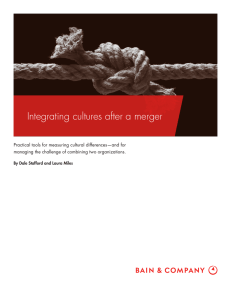Integrating cultures after a merger