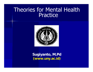 Theories for Mental Health Practice Sugiyanto, M.Pd (www.uny.ac.id)