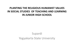 PLANTING THE RELIGIOUS HUMANIST VALUES IN JUNIOR HIGH SCHOOL