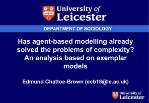 Has agent-based modelling already solved the problems of complexity? models