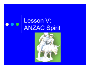 Lesson V: ANZAC Spirit