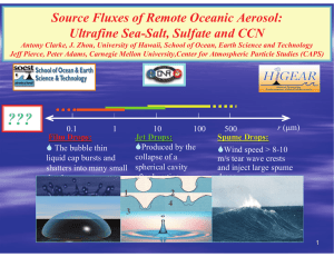 Source Fluxes of Remote Oceanic Aerosol: Ultrafine Sea-Salt, Sulfate and CCN
