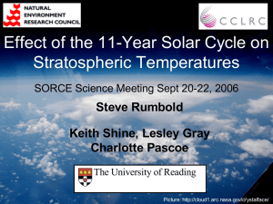 Effect of the 11-Year Solar Cycle on Stratospheric Temperatures Steve Rumbold