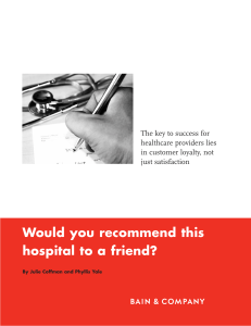 Would you recommend this hospital to a friend? healthcare providers lies