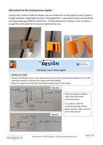 CAD tutorial for the drinking straw support