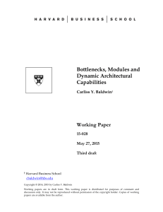 Bottlenecks, Modules and Dynamic Architectural Capabilities Working Paper