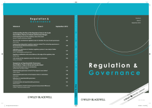 Regulation &amp; Gov e rnance V