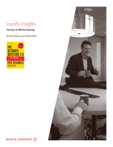 Loyalty Insights The keys to effective learning