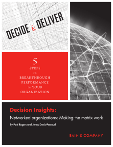 Decision Insights: Networked organizations: Making the matrix work