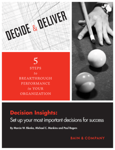Decision Insights: Set up your most important decisions for success
