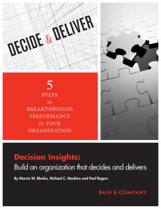 Decision Insights: Build an organization that decides and delivers