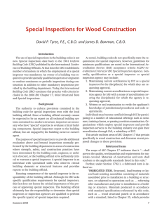 Special Inspections for Wood Construction