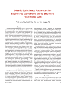 Seismic Equivalence Parameters for Engineered Woodframe Wood Structural Panel Shear Walls
