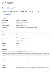 Anti-Cardiac Troponin I antibody ab56357 Product datasheet 4 References Overview