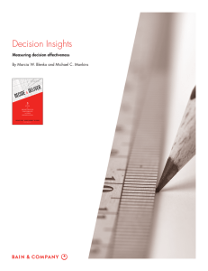 Decision Insights Measuring decision effectiveness