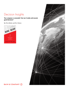 Decision Insights Your company is connected—but can it make and execute