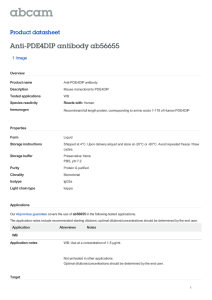 Anti-PDE4DIP antibody ab56655 Product datasheet 1 Image Overview