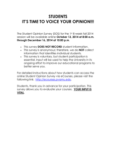 STUDENTS IT’S TIME TO VOICE YOUR OPINION!!!