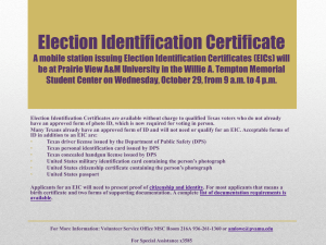 Election Identification Certificate