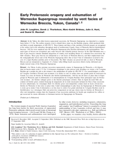 Early Proterozoic orogeny and exhumation of Wernecke Breccia, Yukon, Canada