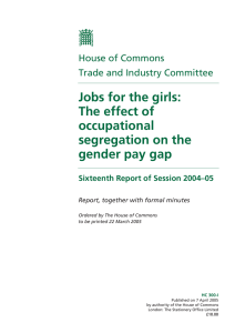 Jobs for the girls: The effect of occupational segregation on the