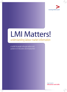 LMI Matters! understanding labour market information guidance on education and employment