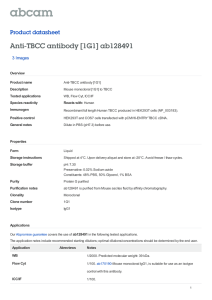 Anti-TBCC antibody [1G1] ab128491 Product datasheet 3 Images Overview