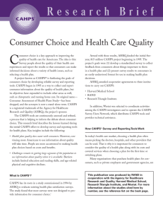 C R e s e a r c h  ... Consumer Choice and Health Care Quality