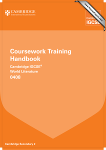 Coursework Training Handbook 0408 Cambridge IGCSE