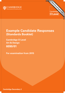 Example Candidate Responses (Standards Booklet) 6090/01 Cambridge O Level