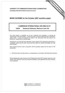 MARK SCHEME for the October 2007 question paper  www.XtremePapers.com