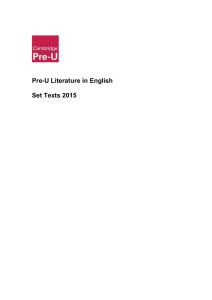 Pre-U Literature in English Set Texts 2015