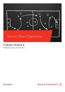 Decision Driven Organization FORUM FINANCE 6th Edition Middle East, Turkey and North Africa