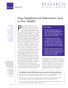 P Does Neighborhood Deterioration Lead to Poor Health?