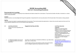 IGCSE Accounting 0452 Unit no 4: Accounting procedures  www.XtremePapers.com