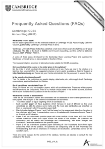 Frequently Asked Questions (FAQs)  Cambridge IGCSE Accounting (0452)