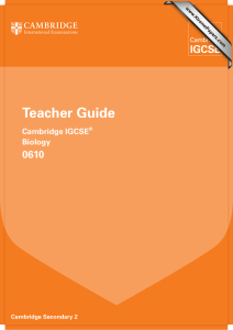 Teacher Guide 0610 Cambridge IGCSE Biology