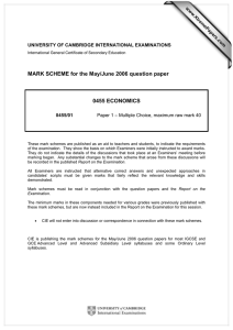MARK SCHEME for the May/June 2006 question paper  0455 ECONOMICS www.XtremePapers.com